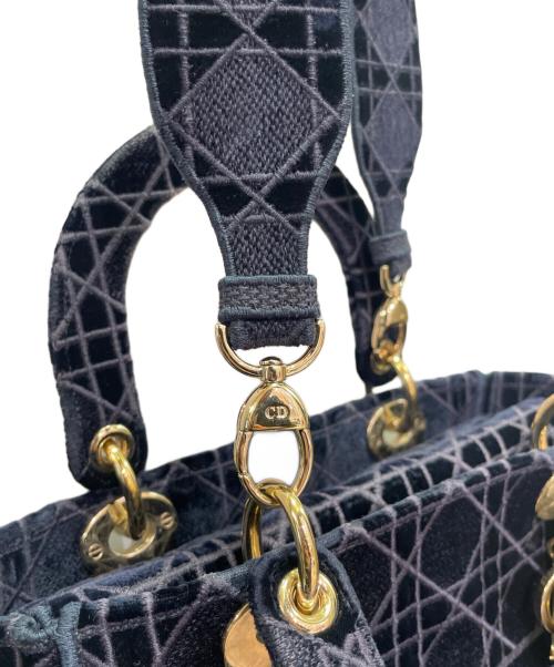 Christian Dior（クリスチャン ディオール）Christian Dior (クリスチャン ディオール) レディ D-ライト LADY D-LITE ミディアムバッグ ネイビー サイズ:ミディアムの古着・服飾アイテム