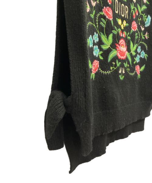 Dior（ディオール）Dior (ディオール) フラワー刺繍 カシミヤ混ベスト ブラック サイズ:13の古着・服飾アイテム