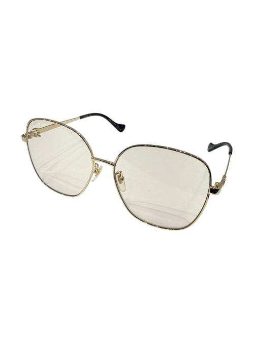 GUCCI（グッチ）GUCCI (グッチ) 眼鏡 ゴールド×ブラックの古着・服飾アイテム