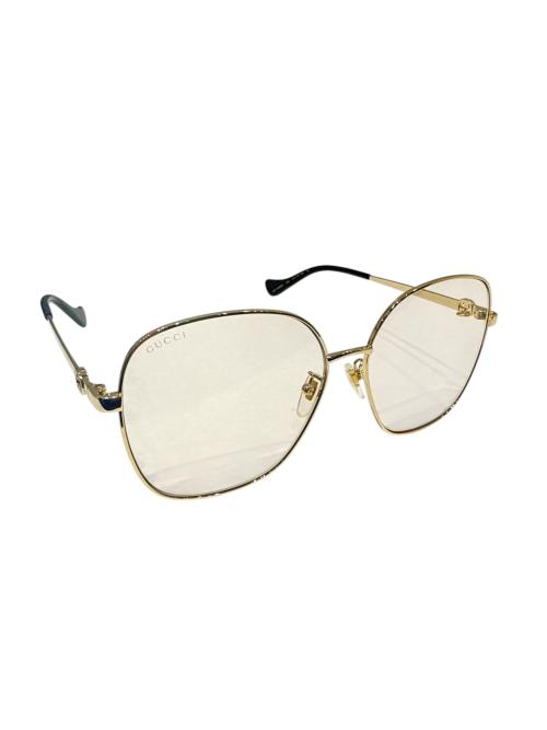 GUCCI（グッチ）GUCCI (グッチ) 眼鏡 ゴールド×ブラックの古着・服飾アイテム