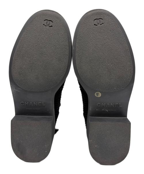 CHANEL（シャネル）CHANEL (シャネル) コーデュロイショートブーツ/ココマーク/パール ブラック サイズ:36の古着・服飾アイテム