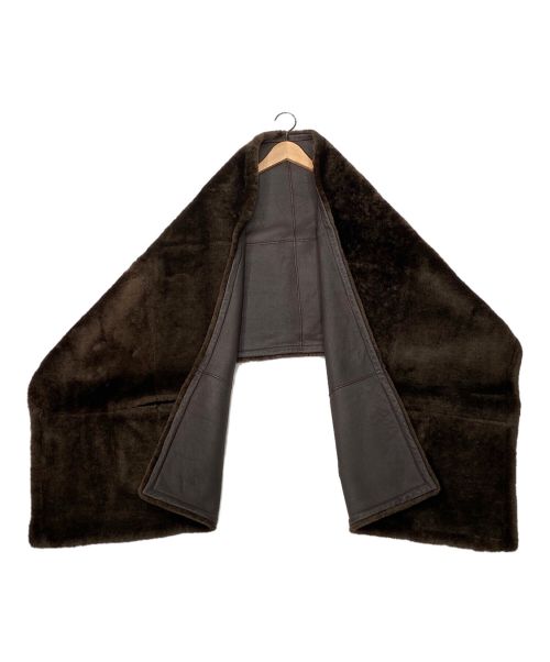 HERMES（エルメス）HERMES (エルメス) ダブルフェイスムートンポンチョマフラー ブラウン サイズ:-の古着・服飾アイテム