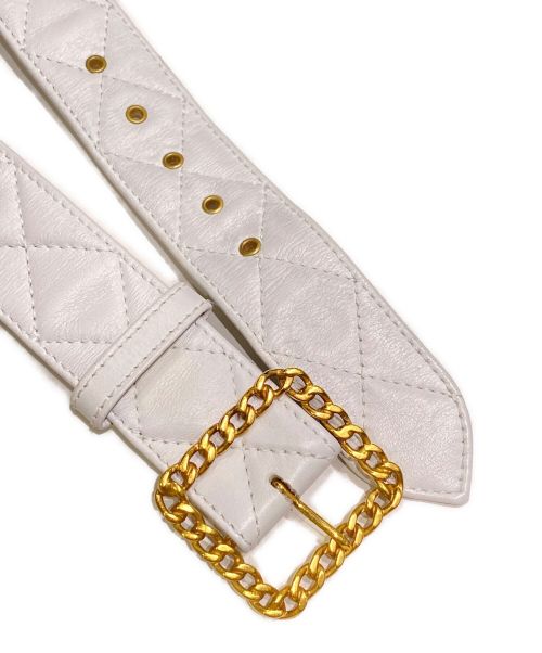 CHANEL（シャネル）CHANEL (シャネル) マトラッセベルト ホワイト サイズ:80/32の古着・服飾アイテム