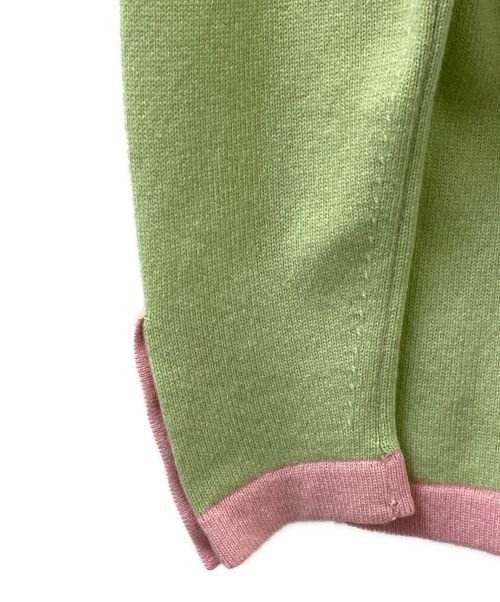 CHANEL（シャネル）CHANEL (シャネル) ココマークボタンカーディガン グリーン×ピンク サイズ:-の古着・服飾アイテム