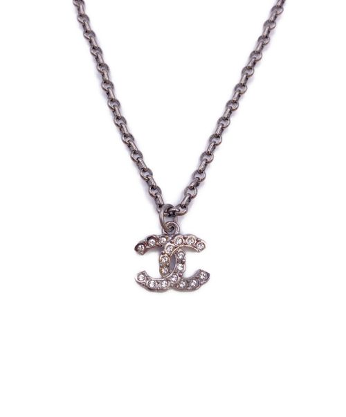 CHANEL（シャネル）CHANEL (シャネル) ラインストーンココマークネックレス グリーン サイズ:-の古着・服飾アイテム