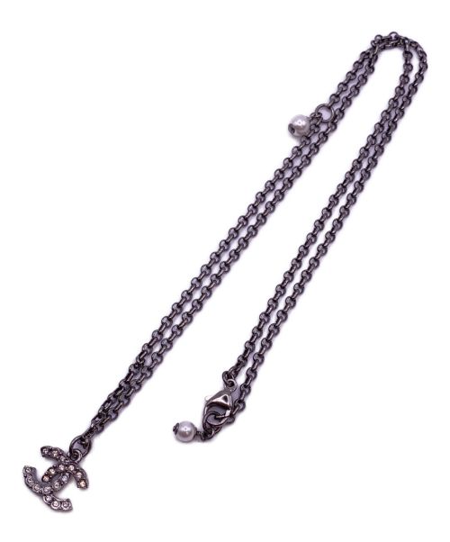 CHANEL（シャネル）CHANEL (シャネル) ラインストーンココマークネックレス グリーン サイズ:-の古着・服飾アイテム