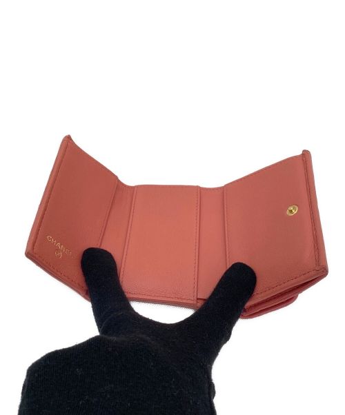CHANEL（シャネル）CHANEL (シャネル) マトラッセスモールフラップウォレット ピンク サイズ:-の古着・服飾アイテム