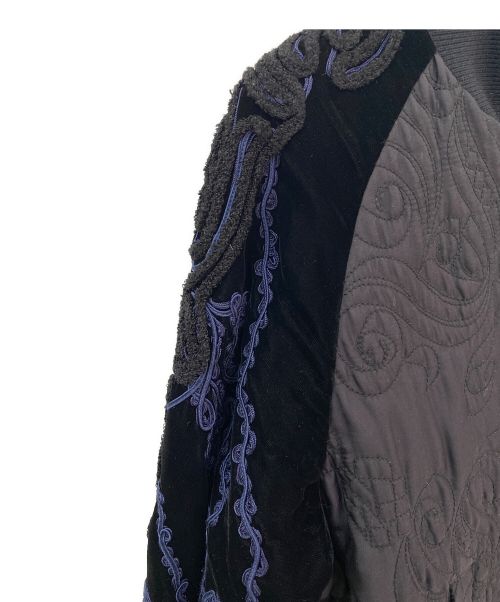 sacai（サカイ）sacai (サカイ) 刺繍ブルゾンジャケット ブラック サイズ:2の古着・服飾アイテム
