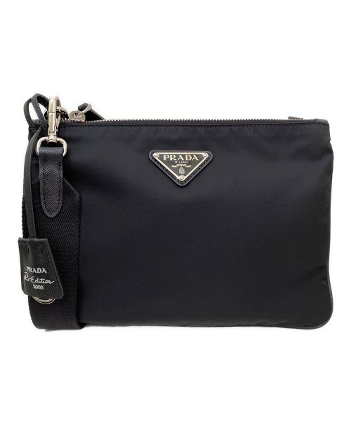 PRADA（プラダ）PRADA (プラダ) ナイロンショルダーバッグ ブラックの古着・服飾アイテム