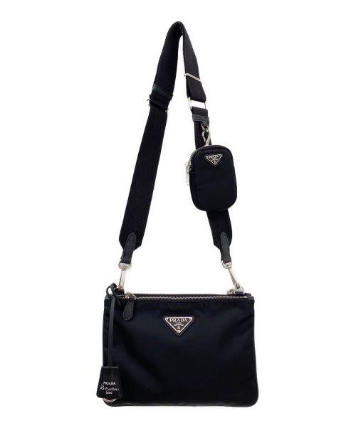 PRADA（プラダ）PRADA (プラダ) ナイロンショルダーバッグ ブラックの古着・服飾アイテム
