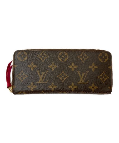 LOUIS VUITTON（ルイ ヴィトン）LOUIS VUITTON (ルイ ヴィトン) ポルトフォイユクレマンス フューシャ ブラウン×ピンクの古着・服飾アイテム