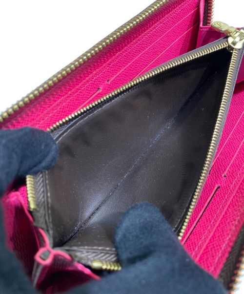 LOUIS VUITTON（ルイ ヴィトン）LOUIS VUITTON (ルイ ヴィトン) ポルトフォイユクレマンス フューシャ ブラウン×ピンクの古着・服飾アイテム