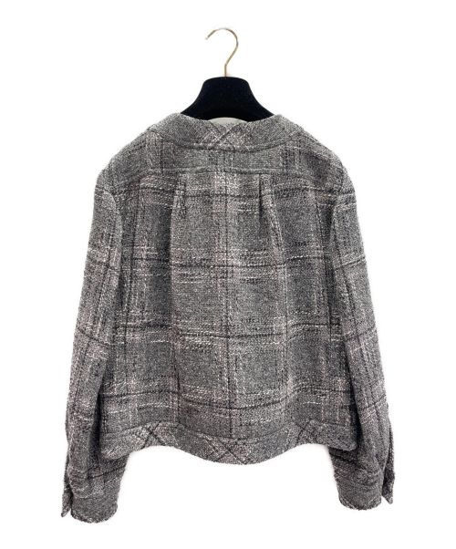 CHANEL（シャネル）CHANEL (シャネル) フリルツイードジャケット グレー サイズ:34の古着・服飾アイテム