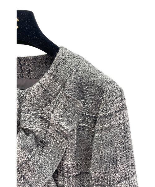 CHANEL（シャネル）CHANEL (シャネル) フリルツイードジャケット グレー サイズ:34の古着・服飾アイテム