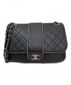CHANELシャネル）の古着「ダブルチェーンショルダーバッグ」｜ブラック
