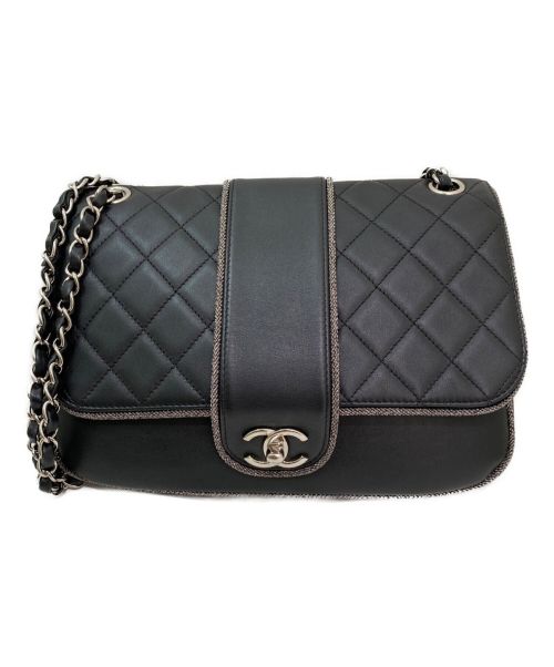 CHANEL（シャネル）CHANEL (シャネル) ダブルチェーンショルダーバッグ ブラック サイズ:-の古着・服飾アイテム