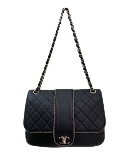 CHANEL（シャネル）CHANEL (シャネル) ダブルチェーンショルダーバッグ ブラック サイズ:-の古着・服飾アイテム