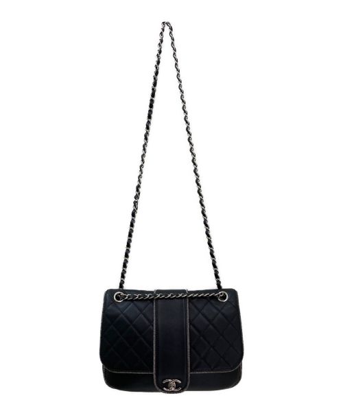 CHANEL（シャネル）CHANEL (シャネル) ダブルチェーンショルダーバッグ ブラック サイズ:-の古着・服飾アイテム