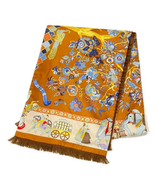 HERMES（エルメス）HERMES (エルメス) シルクアンゴラマフラー ブラウン サイズ:-の古着・服飾アイテム