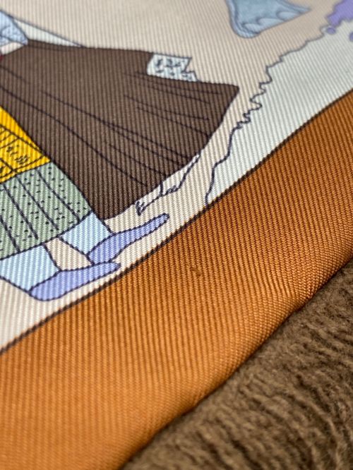 HERMES（エルメス）HERMES (エルメス) シルクアンゴラマフラー ブラウン サイズ:-の古着・服飾アイテム