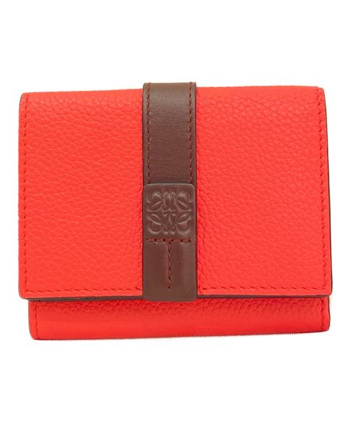 LOEWE（ロエベ）LOEWE (ロエベ) トライフォールドウォレット ショッキングピンク×レッドの古着・服飾アイテム