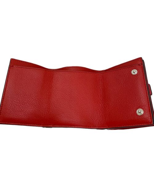 LOEWE（ロエベ）LOEWE (ロエベ) トライフォールドウォレット ショッキングピンク×レッドの古着・服飾アイテム