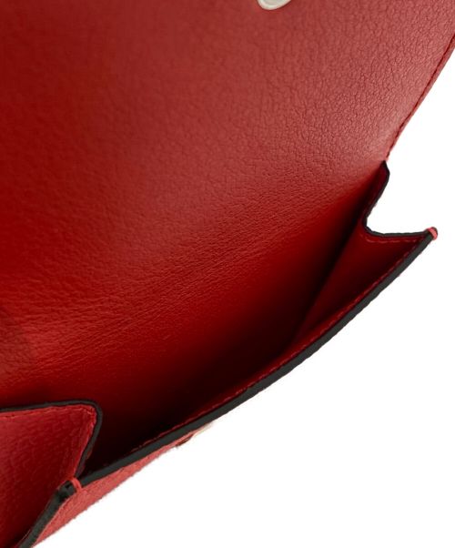 LOEWE（ロエベ）LOEWE (ロエベ) トライフォールドウォレット ショッキングピンク×レッドの古着・服飾アイテム
