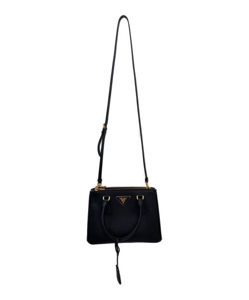 PRADA（プラダ）PRADA (プラダ) ガレリア サフィアーノレザー スモールバッグ ブラック サイズ:-の古着・服飾アイテム