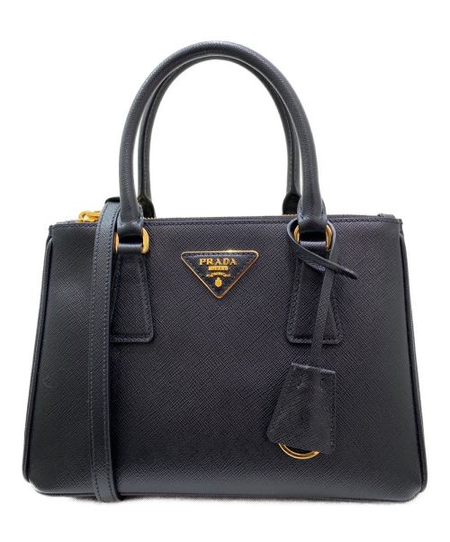 PRADA（プラダ）PRADA (プラダ) ガレリア サフィアーノレザー スモールバッグ ブラック サイズ:-の古着・服飾アイテム