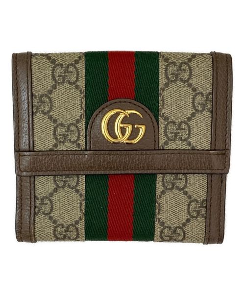 GUCCI（グッチ）GUCCI (グッチ) 3つ折り財布 ブラウン サイズ:-の古着・服飾アイテム