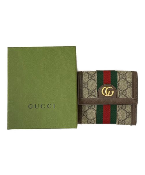 GUCCI（グッチ）GUCCI (グッチ) 3つ折り財布 ブラウン サイズ:-の古着・服飾アイテム
