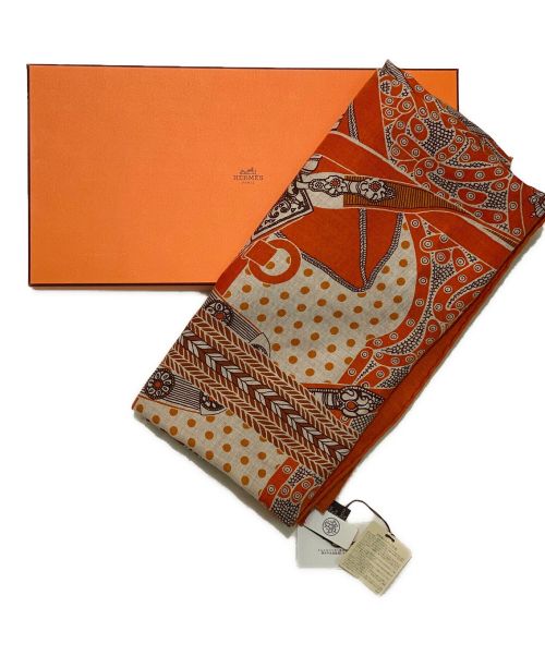 HERMES（エルメス）HERMES (エルメス) バンダナショール140 オレンジ サイズ:140 未使用品の古着・服飾アイテム
