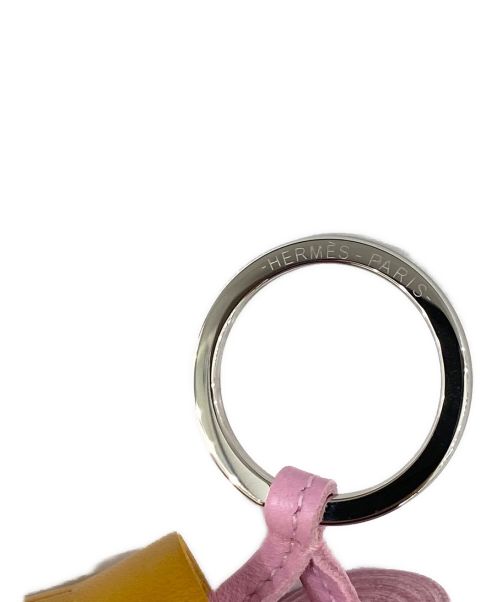 HERMES（エルメス）HERMES (エルメス) カルメンウノドスキーリング ピンク×ブラウンの古着・服飾アイテム