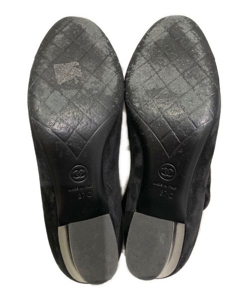 CHANEL（シャネル）CHANEL (シャネル) スウェードブーツ ブラック サイズ:37の古着・服飾アイテム