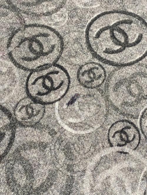 CHANEL（シャネル）CHANEL (シャネル) リバーシブルカシミヤショール グレー サイズ:-の古着・服飾アイテム