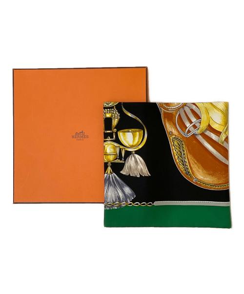 HERMES（エルメス）HERMES (エルメス) カレ90 ブラック×グリーン サイズ:90 未使用品の古着・服飾アイテム