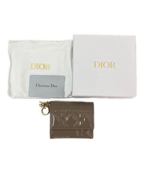 Christian Dior（クリスチャン ディオール）Christian Dior (クリスチャン ディオール) LADY DIOR ロータスウォレット ベージュの古着・服飾アイテム