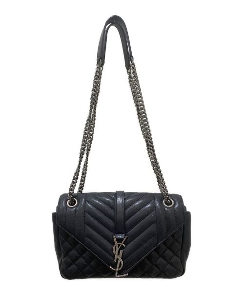 Saint Laurent Paris（サンローランパリ）Saint Laurent Paris (サンローランパリ) スモールサッチェルチェーンショルダーバッグ ブラックの古着・服飾アイテム