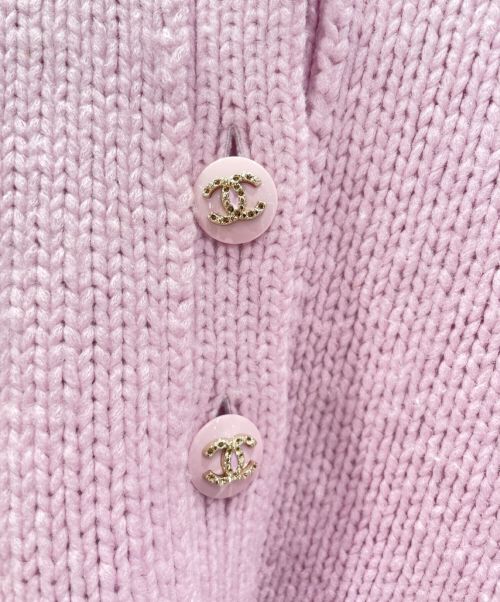 CHANEL（シャネル）CHANEL (シャネル) ニットジャケット ピンク サイズ:34の古着・服飾アイテム