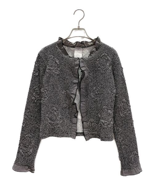 CHANEL（シャネル）CHANEL (シャネル) デザインジャケット ブラック×ホワイト サイズ:40の古着・服飾アイテム
