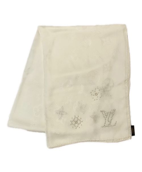 LOUIS VUITTON（ルイ ヴィトン）LOUIS VUITTON (ルイ ヴィトン) ビーズシルクスカーフ ホワイトの古着・服飾アイテム