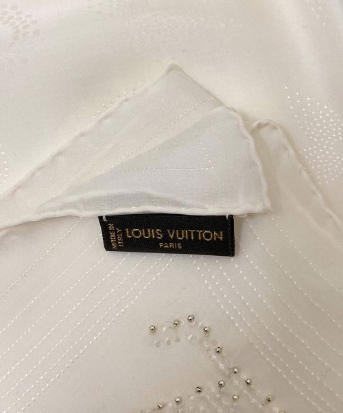 LOUIS VUITTON（ルイ ヴィトン）LOUIS VUITTON (ルイ ヴィトン) ビーズシルクスカーフ ホワイトの古着・服飾アイテム