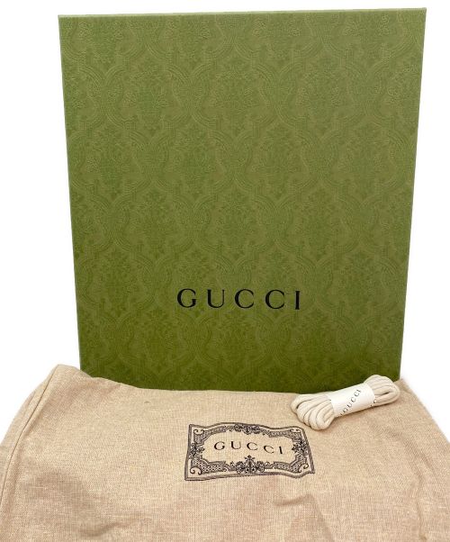 GUCCI（グッチ）GUCCI (グッチ) GGアンクルブーツ ホワイト×ブラウン サイズ:36の古着・服飾アイテム