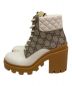 GUCCI (グッチ) GGアンクルブーツ ホワイト×ブラウン サイズ:36：57800円