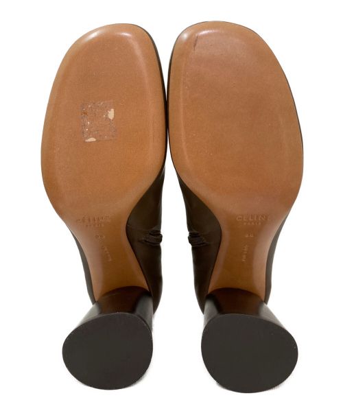 CELINE（セリーヌ）CELINE (セリーヌ) チャンキーヒールショートブーツ ブラウン サイズ:38の古着・服飾アイテム