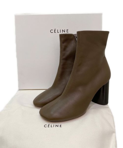 CELINE（セリーヌ）CELINE (セリーヌ) チャンキーヒールショートブーツ ブラウン サイズ:38の古着・服飾アイテム