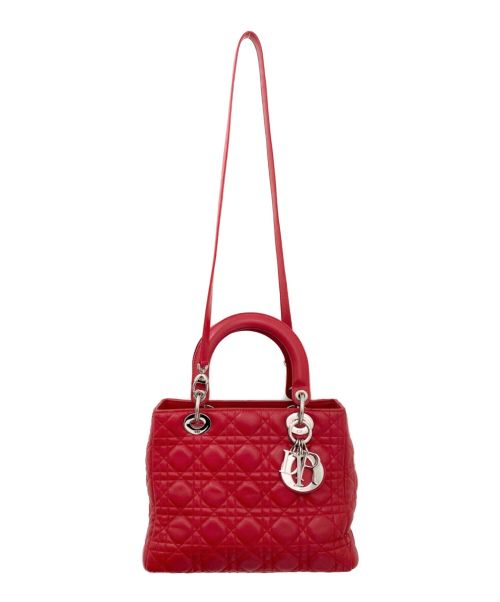 Christian Dior（クリスチャン ディオール）Christian Dior (クリスチャン ディオール) レディディオール レッド サイズ:ミディアムの古着・服飾アイテム