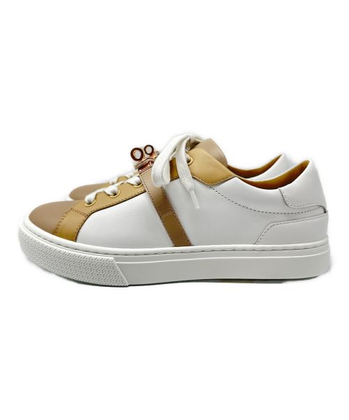 HERMES（エルメス）HERMES (エルメス) スニーカー デイ ホワイト×ベージュ サイズ:37の古着・服飾アイテム