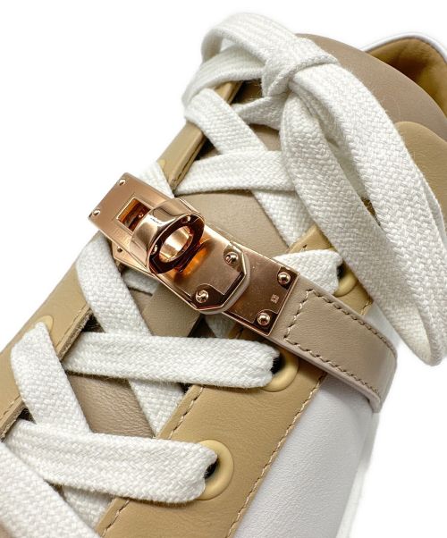HERMES（エルメス）HERMES (エルメス) スニーカー デイ ホワイト×ベージュ サイズ:37の古着・服飾アイテム
