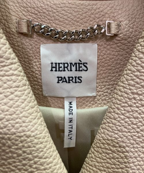 HERMES（エルメス）HERMES (エルメス) レザージャケット ベージュ サイズ:36の古着・服飾アイテム